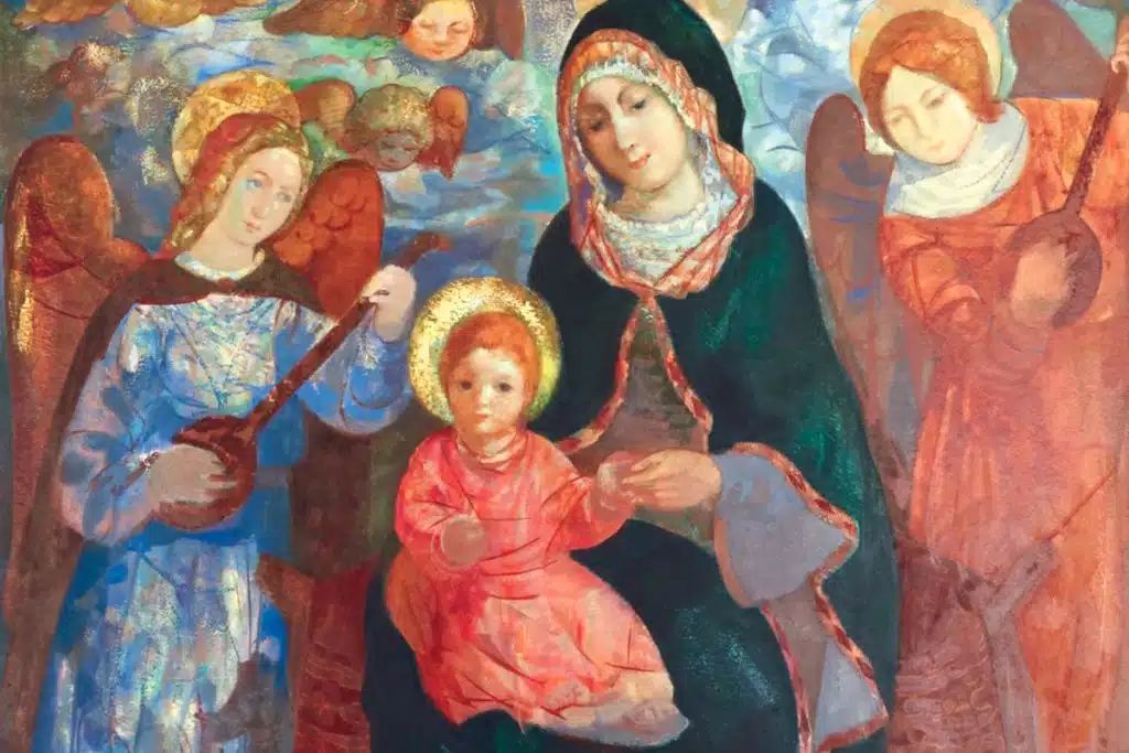 La Verge dels àngels musicians, òli sus tela, Frair Francés Mes (1892-1983)
© Abadiá benedictina Saint-Paul de Wisques