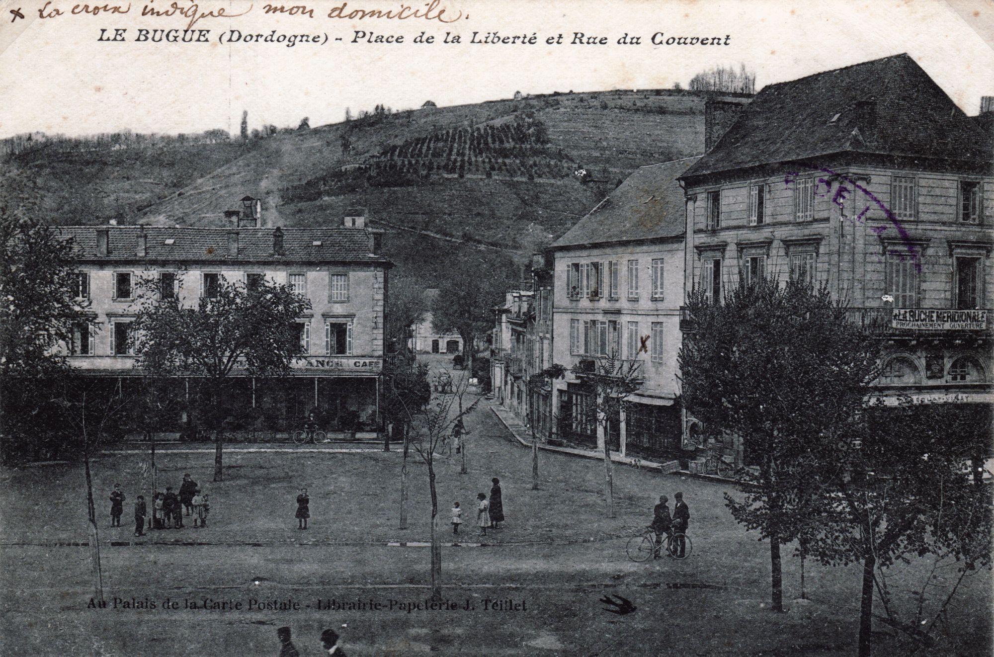 Plaça de la Libertat e carrièra del Convent a Al Buga en 1900